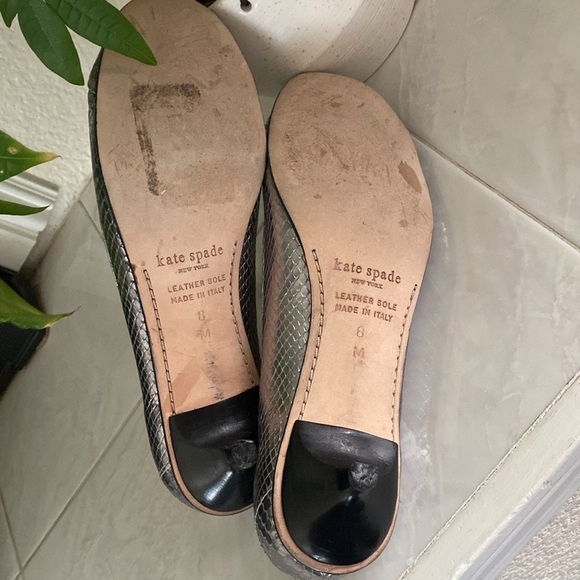 Kate Spade leather silver kitten heel maryjanes - Picture 7 of 8
